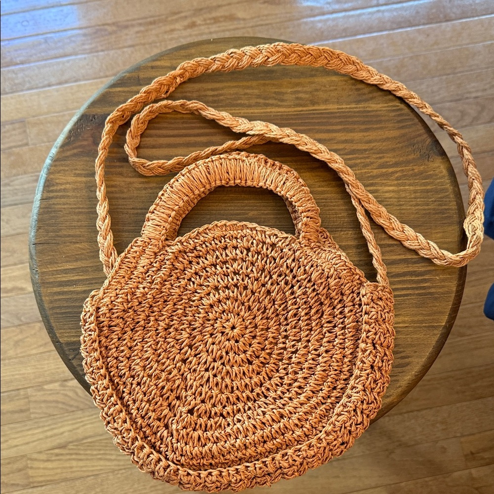 Universal Thread Handcrafted Raffia Tan/Orange Wo… - image 1